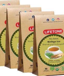 Bio Moringa Tee mit Ashwagandha und Ingwer | Ayurveda Energy Tea (100 Teebeutel)