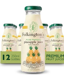 Folkingtons Gepresste Fruchtsäfte Glasflaschen, 12 Packungen mit je 250 ml