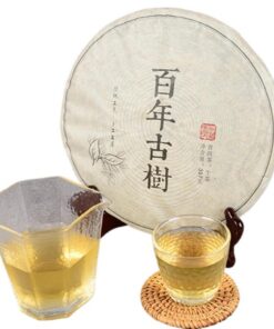 Yunnan Jahrhundert Alter Baum Pu 'er Roher Tee Kuchen, Goldenes Blatt Pu' er Tee, Einzigartiger Geschmack 357g