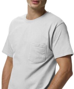 Herren Tagless Tee mit Tasche, 3er-Pack, Esche, Klein