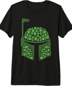 Star Wars Boba Fett Clover Helmet St Patrick's Premium Tee
