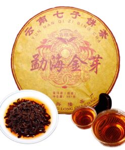 Puer Tee Reifer Pu Erh Teekuchen Menghai Golden Bud Fermentierter Schwarztee Yunnan 357g