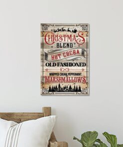 Holzschild mit Aufschrift "Hot Cocoa Station", personalisierbar, 20,3 x 30,5 cm, Weihnachtsmischung, heißer Kakao, altmodische Schlagsahne, Pfefferminze, Marshmallows