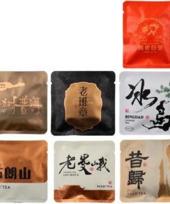 Premium Pu'er Tee Sortiment - 7g/Packung, 7 Verschiedene Geschmacksrichtungen - Perfekt Für Unterwegs (20 Taschen)