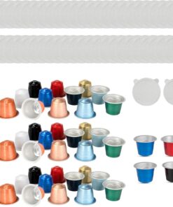 50 Stück Aluminiumfolie Pods Abdeckungen Foliendeckel Kaffee Versiegelungen Versiegelungsfolie Power Cup Shell Aluminiumfolien Abdeckungsset Wiederverwendbare kleine Maschine