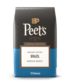 Peet's Brazil Single Origin Medium Roast Ground Coffee - 18oz