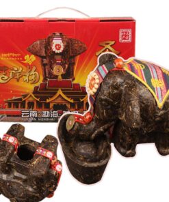 Chinesischer Pu'er Tee 500g （1.1LB） Roher Puer Tee Grüner Tee Craft Tee Glücklicher Elefant Alte Bäume Pu Erh Tee Gesundheitswesen Pu er Tee
