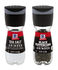 Seasoning Bundle - 2 Items: McCormick's Sea Salt Grinder 2.12 Oz. and McCormick's Black Peppercorn Grinder 1.0 Oz. by McCormicks
