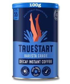 TrueStart Instant Coffee - Barista Grade Decaf, Smooth Medium Roast, Full Flavour Premium Freeze Dried - 100% Brazilian Arabica - Mykotoxin-Free & Antioxidant Rich Coffee - 100g, 1 Pack, 55 Cups