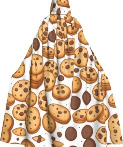 Cookies Food Chocolate Chip Kekse Drucke Halloween Kapuzenumhang Kapuzenumhang Geeignet für Cosplay-Kostüme, Weihnachtsfeiern