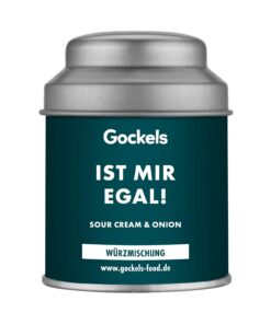 Ist mir Egal Sour Cream & Onion Gewürz, handgemachte Gewürzmischung, Gockels Food Genussmanufaktur, Zutaten aus eigenem Anbau, Premium Qualiät in wiederverschließbarer Aroma-Dose, ohne Zusatzstoffe