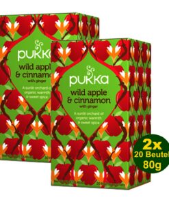 Pukka Organic Tea Wild Apple & Cinnamon 2x 20 Btl. (80g) - Bio Kräuter Tee Wild Apfel & Zimt Ingwer