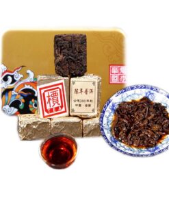 HELLOYOUNG 250g Reifer PuErh Schwarztee Kleine Eiserne Dose Alter Puer Gekochter PuErh-Tea Pu'er Rottee Grünes Essen
