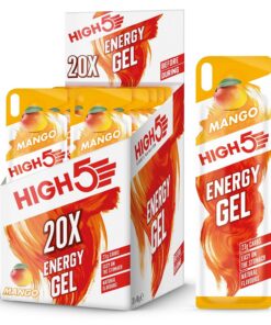 HIGH5 Energy Gels – Sportgele mit Schnellentriegelung zur Kraft der Muskeln für Höchstleistungen – Natürlicher Fruchtsaft & koffeinfrei – Energieschub für unterwegs, zum Laufen, Radfahren und Ausdauer