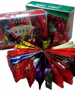 24 Beutel Chinesischer HandgeröSteter Tea Mit Verschiedenen Geschmacksrichtungen Schwarzer/GrüNer/Jasmintee/Puer/Tieguanyin/Big Roter Oolong-Tee Ohne Zusatzstoffe Loser Aromatisierter Tea