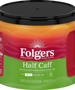 Folgers Half Caff gemahlener Kaffee, mittelbraten, 640 ml