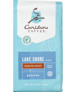 Caribou Coffee Lakeshore Mischung, mittelgroßer gerösteter Kaffee, 340 ml Beutel, glatter und frischer Kaffee aus Guatemala, El Salvador & Ostafrika mit zarten Zitrusnoten & seidigem Körper, nachhaltig angebaut.