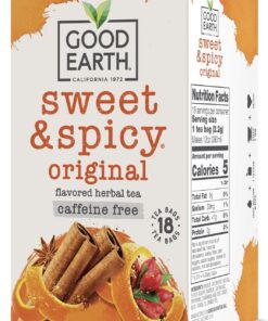 Good Earth Sweet & Spicy Caffeine Free Herbal Tea, 18 Count Tea Bags (Pack of 6)