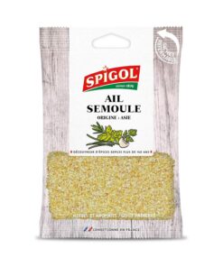 Spigol - Knoblauch Grieß – parfümiert Ihre Gerichte – wiederverschließbare Kräuterbeutel – 100 % natürlich – 1 Beutel mit 90 g