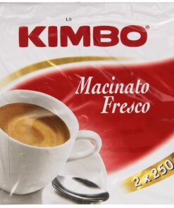 Kimbo, Macinato Fresco, 2x250 gr Gemahlenes Kaffeepulver, Windiger und Intensiver Kaffee, Intensität 11/13, Dunkle Röstung, Ideal für Moka