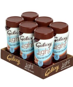 Galaxy Light Instant Hot Chocolate 210 g (6 Stück) 126 Portionen – Sofort kalorienarme heiße Schokolade nur 38 Kalorien pro Portion
