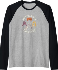 Hocus Pocus Sistas Stick Together Raglan Baseball Tee