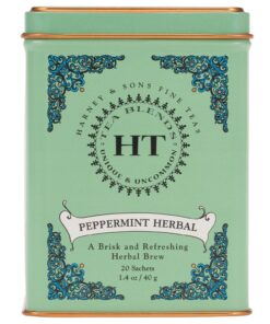 Harney and Sons Peppermint, Caffeine-Free Herbal 20 Sachets per Tin (1.4 Oz) | Reiner Pfefferminz-Kräutertee mit einem kühlen, erfrischenden Geschmack und Aroma. Natürlich koffeinfrei.