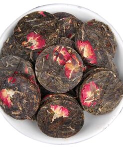 Yunnan 500g Pu 'er Mini-Teekuchen, Doppelblättriger Roter Rosenblütentee, Pu' Er Rohtee, Aromatisierter Tee