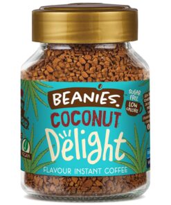 Beanies Flavour Instant Coffee – Coconut Delight Instant Flavored Coffee, 50 g Jar