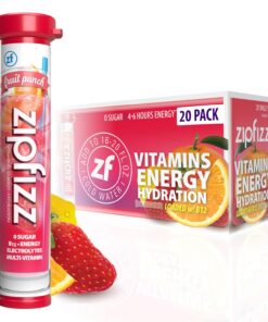 Zipfizz Healthy Energy Drink Mix, Fruit Punch, 20 Count
