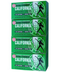 Evergreen Leaves California Dieters Drink – 4 Packungen extra starker Kräuter-Diättee mit Senna-Blättern, koffeinfreier Detox-Tee für schnelles Abnehmen des Körpers, Gewichtsmanagement, natürliche